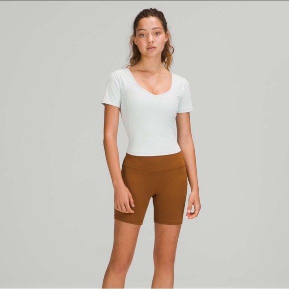 lululemon athletica Tops - Lululemon Align Cropped T-shirt Light Blue Ocean Air Short Sleeve Women’s Size 8